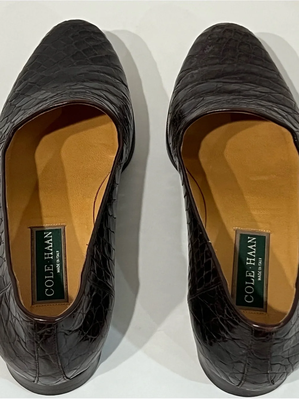 Cole Haan Women’s Dark Brown Crocodile Leather Loafers